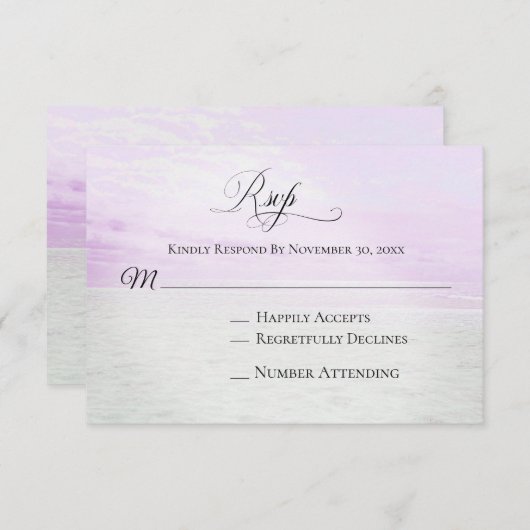 *~*ソフトスカイビーチシーサンドフォトウエディ   ング 出欠カード (正面/裏面)