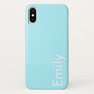 ソフトスカイブルー あなたの名前またはお好きなワード iPhone X ケース