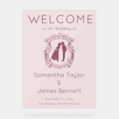 ソフトスクリプトでミュートされた埃っぽいバラへようこそ アクリルサイン (正面)