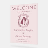 ソフトスクリプトでミュートされた埃っぽいバラへようこそ アクリルサイン (傾斜)