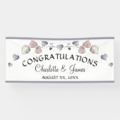 ソフトスコティッシュヘザー – 結婚のハート 横断幕 (横)