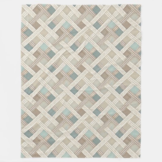 ソフトスタイリッシュニュートラル幾何学心地よいアイボリー茶色 フリースブランケット (正面)