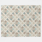 ソフトスタイリッシュニュートラル幾何学心地よいアイボリー茶色 フリースブランケット (正面(横))