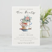 ソフトスタックカップカップカップカップカップルのシャワーティーパーティー招待状 サンキューカード (スタンド正面)