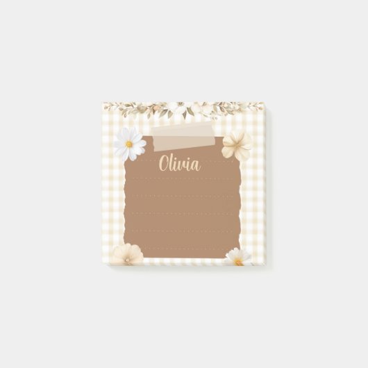 ソフトスタンプエレガントとバラアクセントのプランナー- C ポストイット (正面)