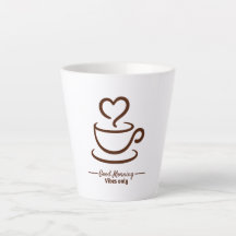 ソフトスタートラテコーヒーマグ – ミニマルハートカップ