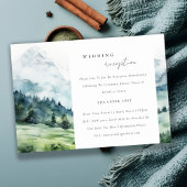ソフトスノーマウンテンランドスケープ結婚式のレセプション エンクロージャーカード