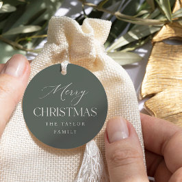ソフトスプルースグリーンパーソナライズされたクリスマスギフトタグ フェイバータグ