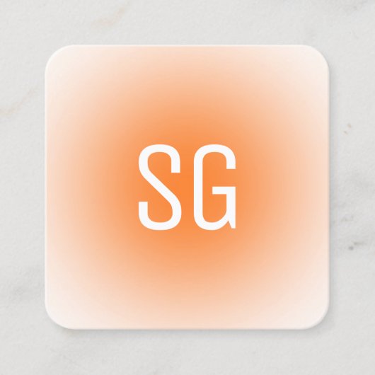 ソフトスポット – イニシャル – オレンジスクエア スクエア名刺 (正面)
