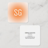 ソフトスポット – イニシャル – オレンジスクエア スクエア名刺 (正面/裏面)