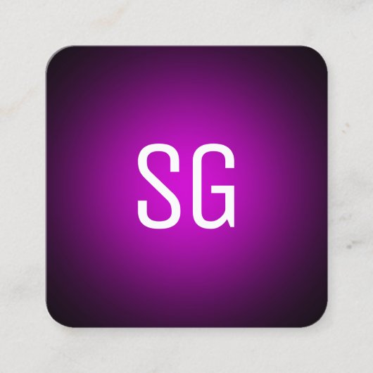 ソフトスポット – イニシャル – ブラックのマゼンタ スクエア名刺 (正面)