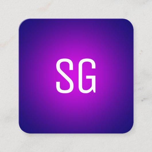 ソフトスポット – イニシャル – マゼンタオン深いネービー スクエア名刺 (正面)