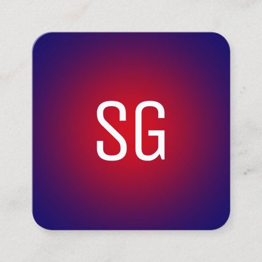 ソフトスポット – イニシャル – 赤オン深い海軍 スクエア名刺 (正面)