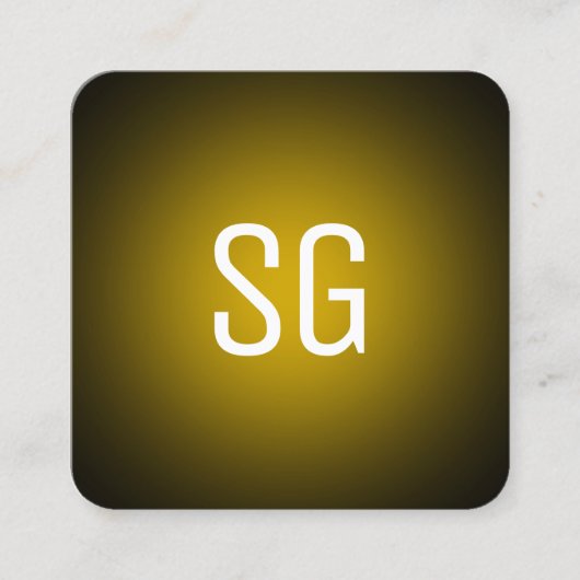 ソフトスポット – イニシャル – 黒の琥珀 スクエア名刺 (正面)