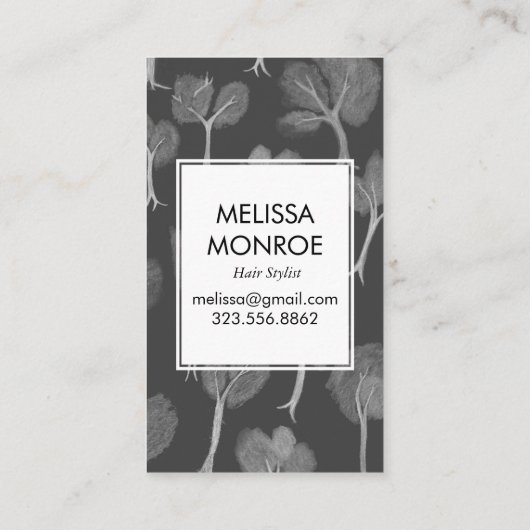ソフトスモークツリー自然抽象芸術神秘的な魔法 名刺 (裏面)