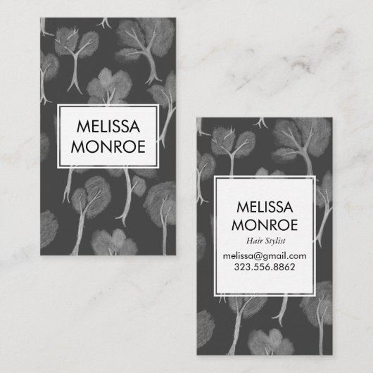 ソフトスモークツリー自然抽象芸術神秘的な魔法 名刺 (正面/裏面)