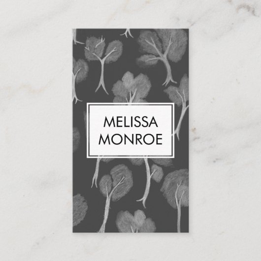 ソフトスモークツリー自然抽象芸術神秘的な魔法 名刺 (正面)