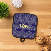 ソフトスワールラブ (紫) 鍋敷き (トップダウン)