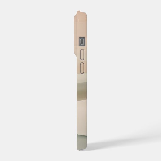 ソフトセイジの丘の抽象的な風景 ミニマルでニュートラルなデザイン iPhoneケース (左側面)