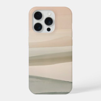 ソフトセイジの丘の抽象的な風景 ミニマルでニュートラルなデザイン iPhone 15 PROケース