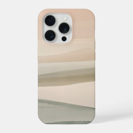 ソフトセイジの丘の抽象的な風景 ミニマルでニュートラルなデザイン iPhoneケース (裏面)