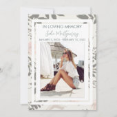 ソフトセージとピンクの葬儀プログラム 招待状 (正面)