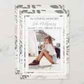 ソフトセージとピンクの葬儀プログラム 招待状 (正面/裏面)