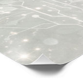 ソフトセージとフロストした白い花のAIアート ポスター (コーナー)
