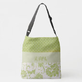 ソフトセージのダマスクとグランジドット クロスボディバッグ (裏面)