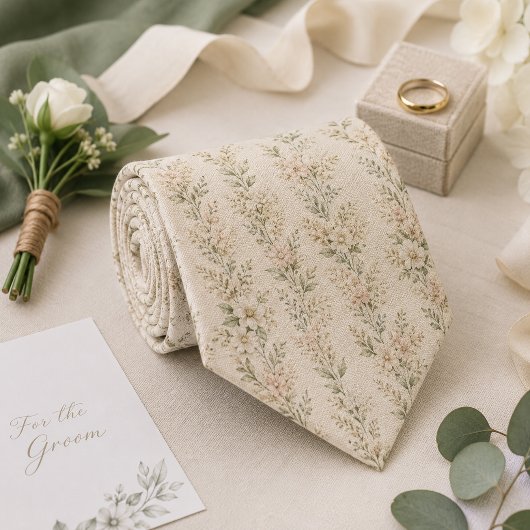 ソフトセージの野生の花の結婚式 ネクタイ