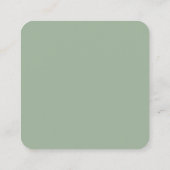 ソフトセージグリーンの手書きスクリプトジュエリーディスプレイ スクエア名刺 (裏面)