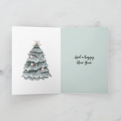 ソフトセージグリーンクリスマス赤面ツリーオーナメント カード (内部)