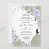 ソフトセージグリーンパープルフローラシルバーキンセアニラ 招待状 (正面)