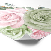 ソフトセージグリーンピンクフローラキンセアニェラウェルカム ポスター (角)