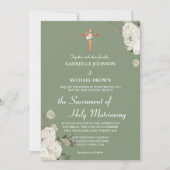 ソフトセージグリーンフローラカトリック成体 招待状 (正面)