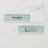 ソフトセージグリーン抽象芸術ウォーターカラーパステル スキニー名刺 (正面/裏面)