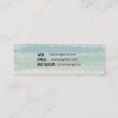 ソフトセージグリーン抽象芸術ウォーターカラーパステル スキニー名刺 (裏面)