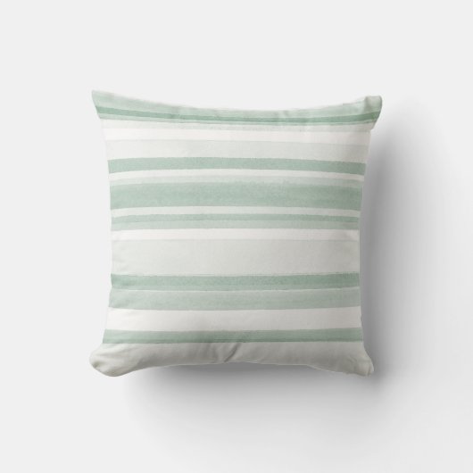 ソフトセージ水のカラーストライプ クッション (正面)
