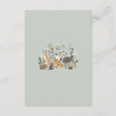 ソフトセージ緑オーストラリア動物の本ベビー エンクロージャーカード (裏面)