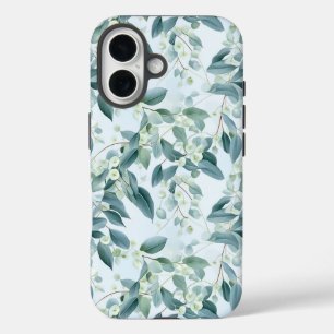 ソフトセージ緑ユーカリ水カラースタイル iPhone 16ケース