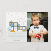 ソフトセ遊ンタージャングルジムキッズフォト誕生日 サンキューカード (正面/裏面)