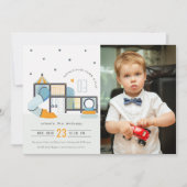 ソフトセ遊ンタージャングルジムキッズフォト誕生日 招待状 (正面)