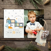 ソフトセ遊ンタージャングルジムキッズフォト誕生日 招待状