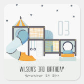 ソフトセ遊ンター屋内ジャングルジム子供の誕生日 スクエアシール (正面)