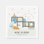 ソフトセ遊ンター屋内ジャングルジム子供の誕生日 スタンダードカクテルナプキン (正面)