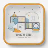 ソフトセ遊ンター屋内ジャングルジム子供の誕生日 ペーパープレート (正面)