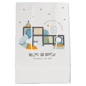 ソフトセ遊ンター屋内ジャングルジム子供の誕生日 ミディアムペーパーバッグ (裏面)