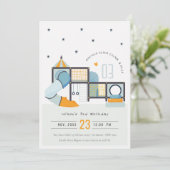 ソフトセ遊ンター屋内ジャングルジム子供の誕生日 招待状 (スタンド正面)