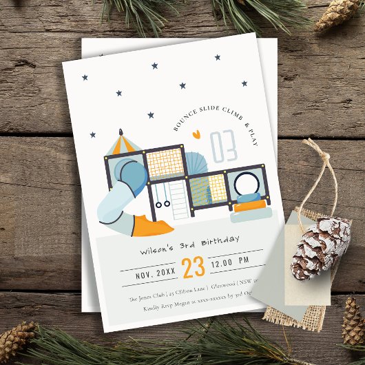 ソフトセ遊ンター屋内ジャングルジム子供の誕生日 招待状