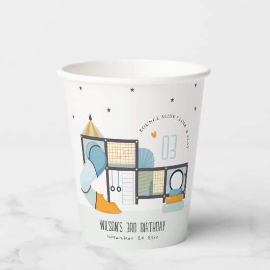 ソフトセ遊ンター屋内ジャングルジム子供の誕生日 紙コップ (正面)